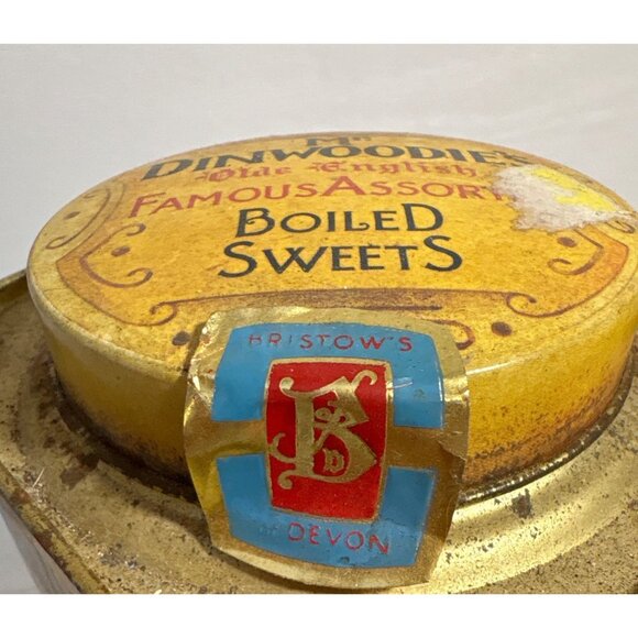 Vintage Mr. Dinwoodies Olde English Boiled Sweets Tin Bristows Devon Collectible - Picture 6 of 9